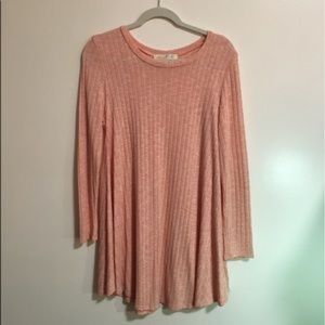 Long sleeve pink tunic dress